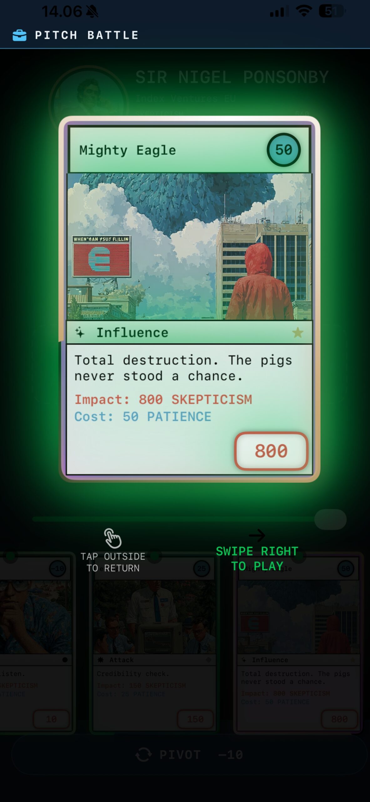 VC Pitch Card Battle in Silly Con Valley