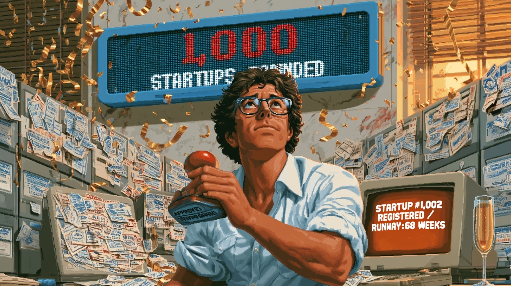 1,000 Startups Founded: The Simulation Crosses 1,000 Companies (And 100 Already Died in Chapter 11)
